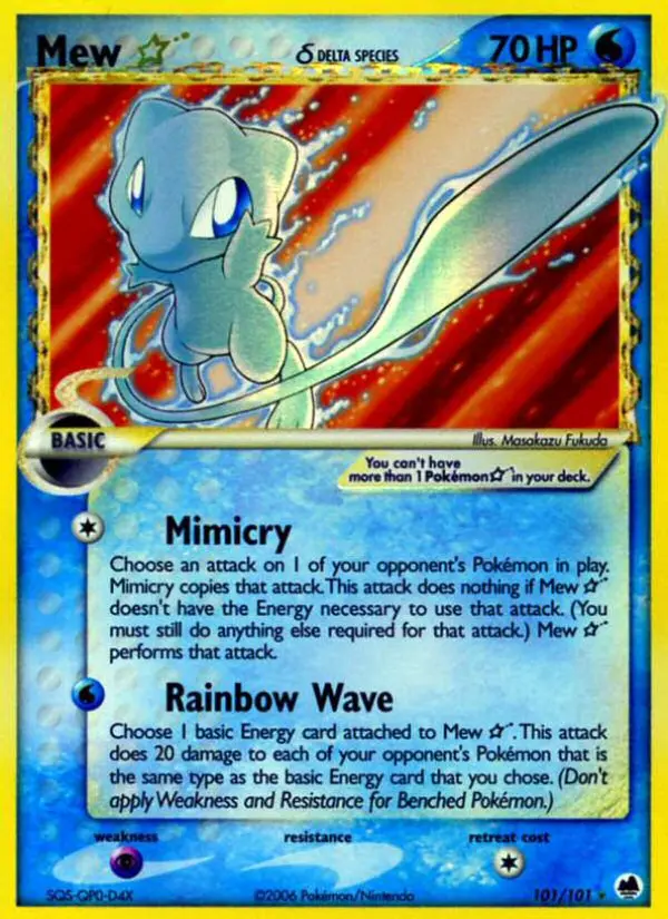 Mew ☆ δ, Pokémon card
