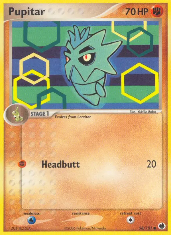 Pupitar, Pokémon card