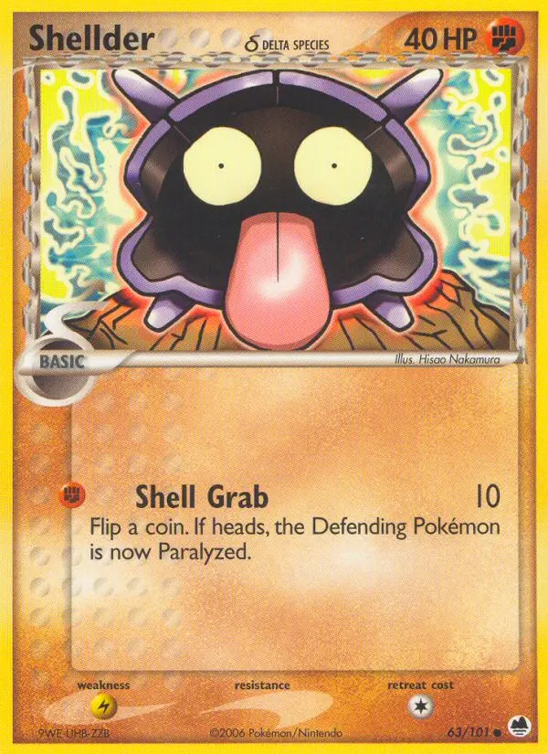 Shellder δ, Pokémon card