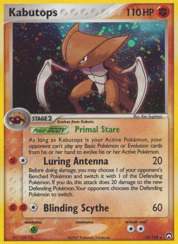 Kabutops, Pokémon card