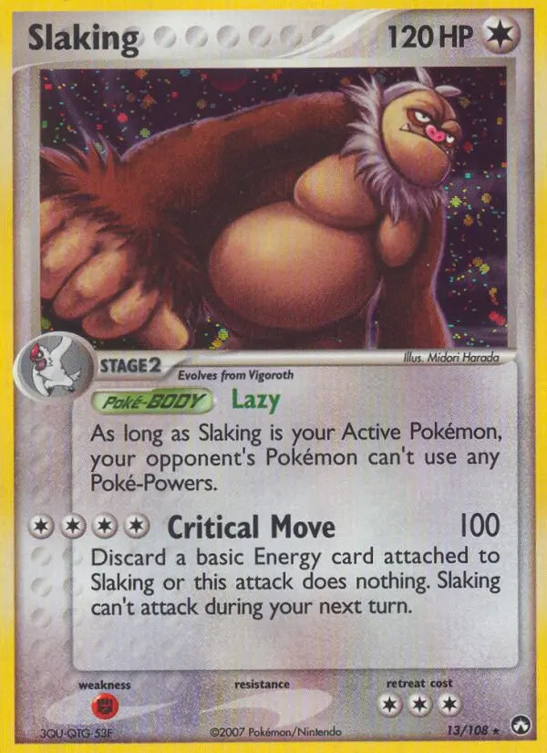 Slaking, Pokémon card