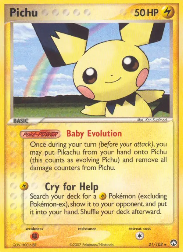 Pichu, Pokémon card