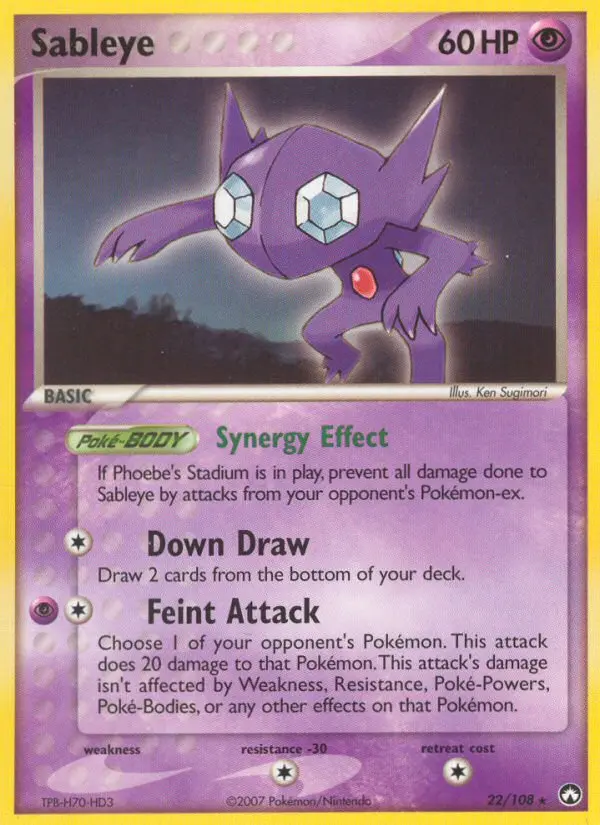 Sableye, Pokémon card