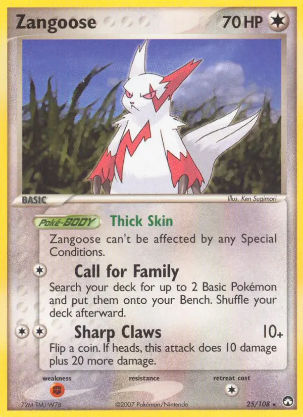 Zangoose, Pokémon card