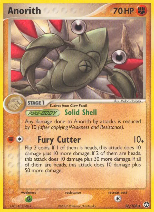 Anorith, Pokémon card