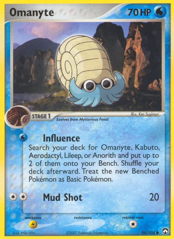 Omanyte, Pokémon card