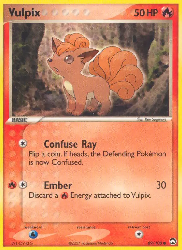 Vulpix, Pokémon card