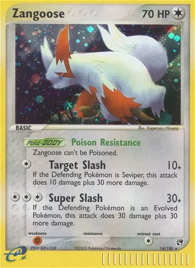 Zangoose, Pokémon card