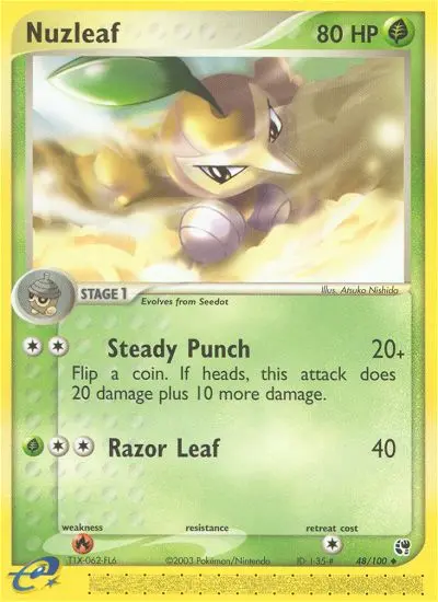 Nuzleaf, Pokémon card