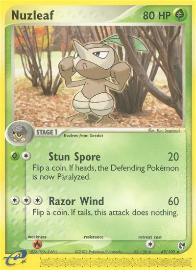 Nuzleaf, Pokémon card