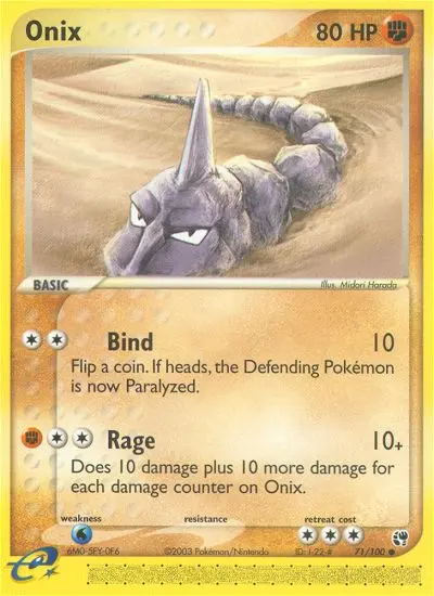 Onix, Pokémon card