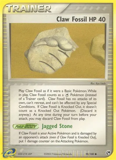 Claw Fossil, Pokémon card