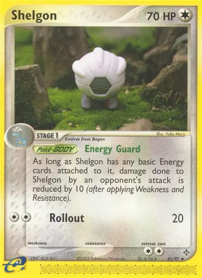 Shelgon, Pokémon card