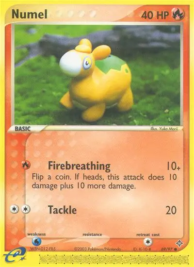 Numel, Pokémon card
