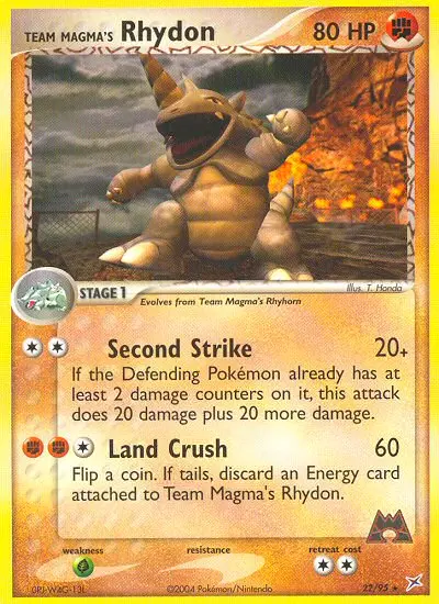 Team Magma's Rhydon, Pokémon card