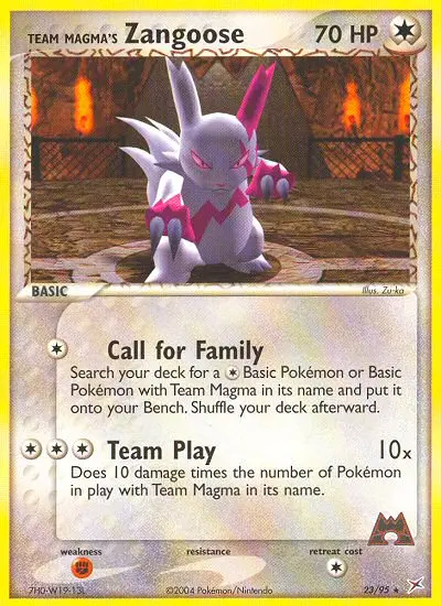 Team Magma's Zangoose, Pokémon card