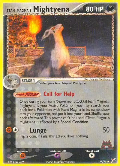 Team Magma's Mightyena, Pokémon card