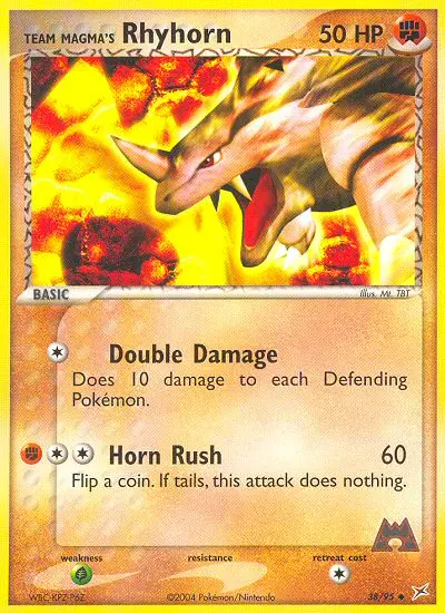 Team Magma's Rhyhorn, Pokémon card