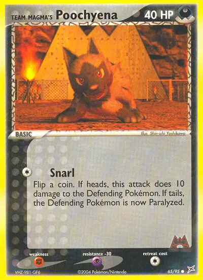 Team Magma's Poochyena, Pokémon card
