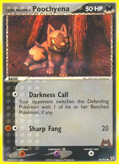 Team Magma's Poochyena, Pokémon card