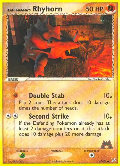 Team Magma's Rhyhorn, Pokémon card