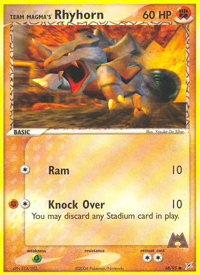Team Magma's Rhyhorn, Pokémon card
