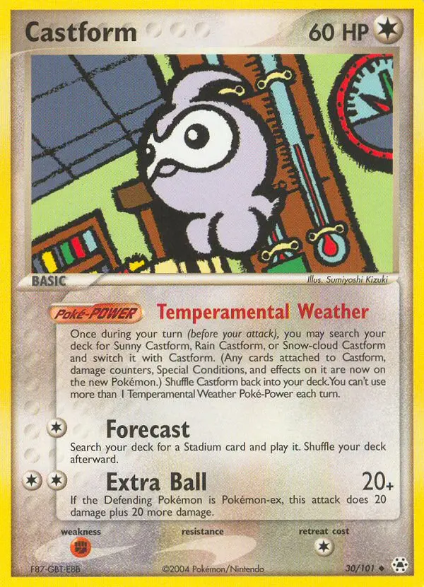 Castform, Pokémon card
