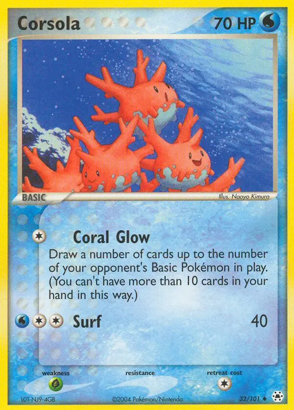 Corsola, Pokémon card
