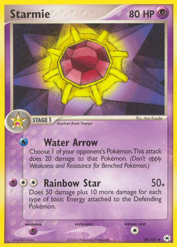 Starmie, Pokémon card