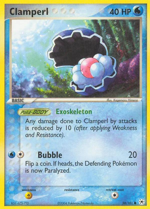 Clamperl, Pokémon card