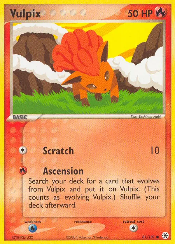 Vulpix, Pokémon card