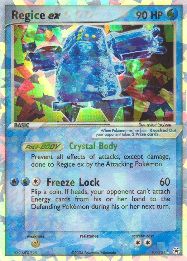 Regice ex, Pokémon card