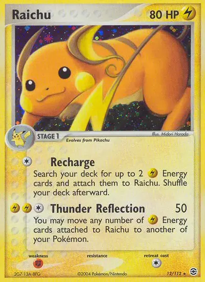 Raichu, Pokémon card