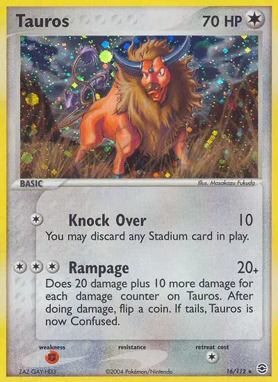 Tauros, Pokémon card