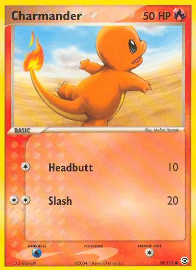 Charmander, Pokémon card