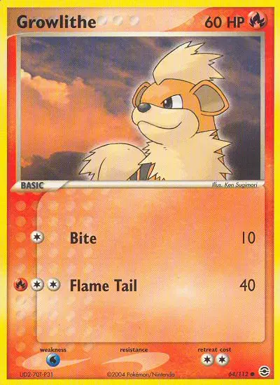 Growlithe, Pokémon card