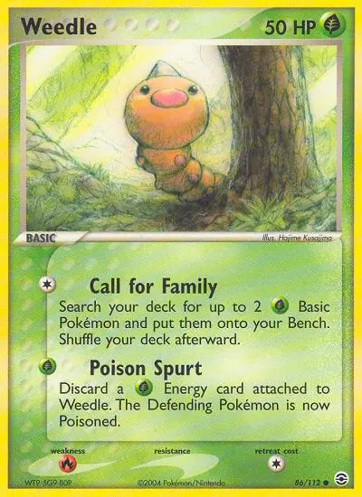 Weedle, Pokémon card