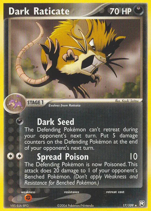 Dark Raticate, Pokémon card