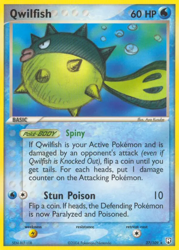 Qwilfish, Pokémon card