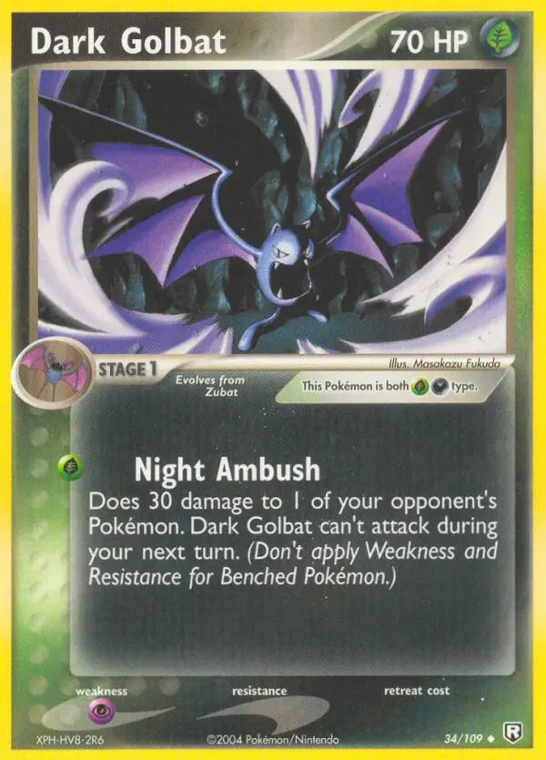 Dark Golbat, Pokémon card