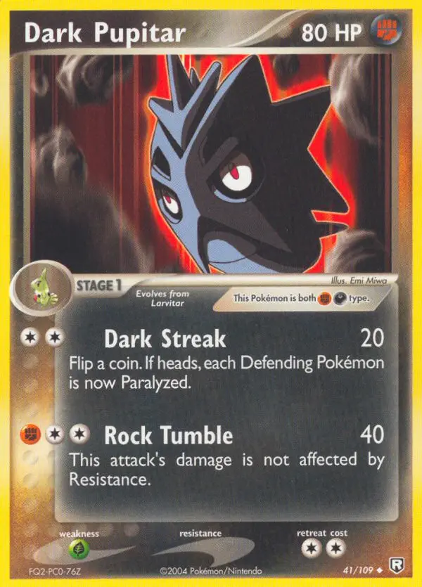 Dark Pupitar, Pokémon card