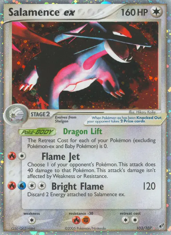 Salamence ex, Pokémon card