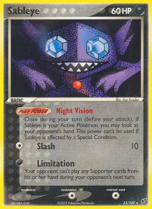 Sableye, Pokémon card