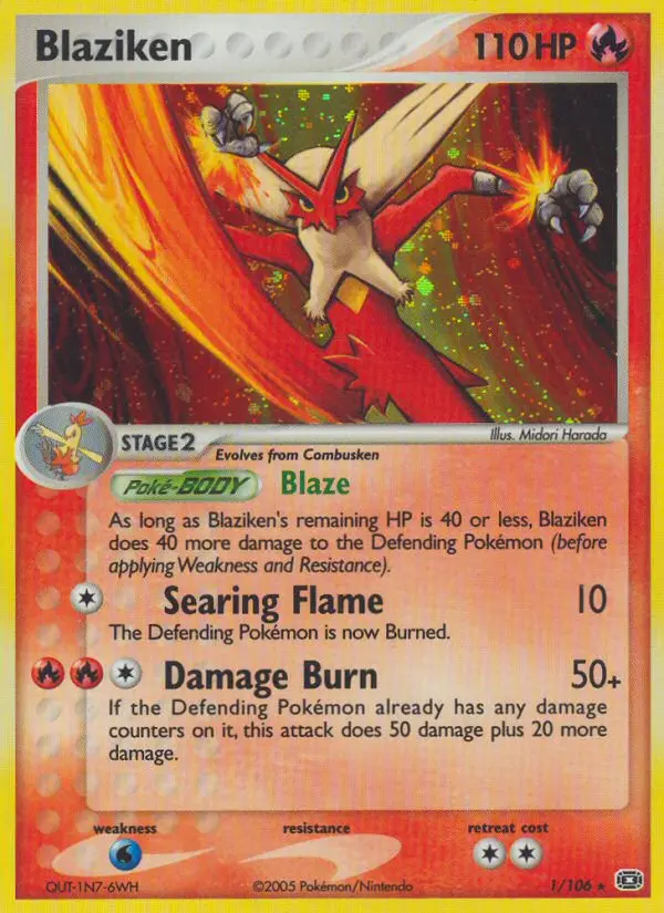 Blaziken, Pokémon card