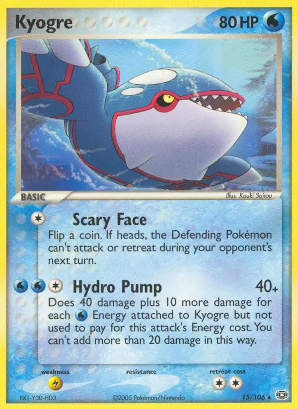 Kyogre, Pokémon card
