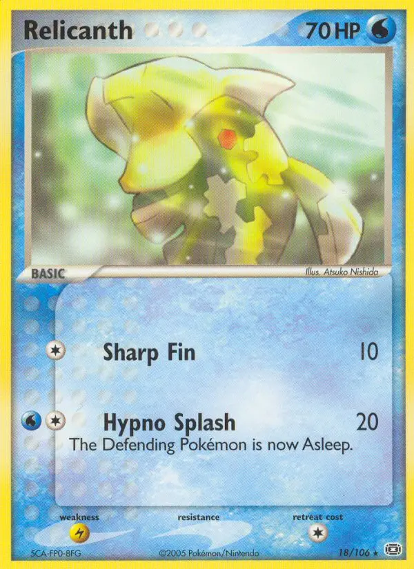 Relicanth, Pokémon card