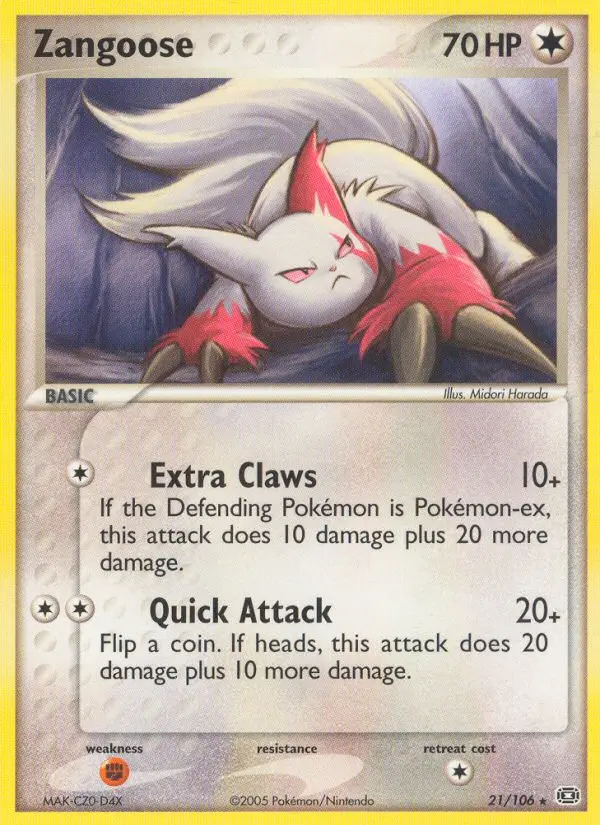 Zangoose, Pokémon card