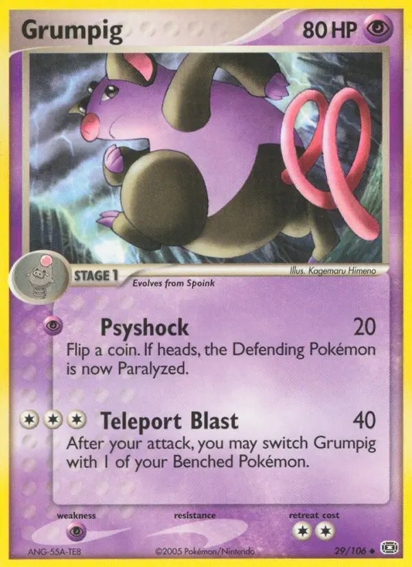 Grumpig, Pokémon card