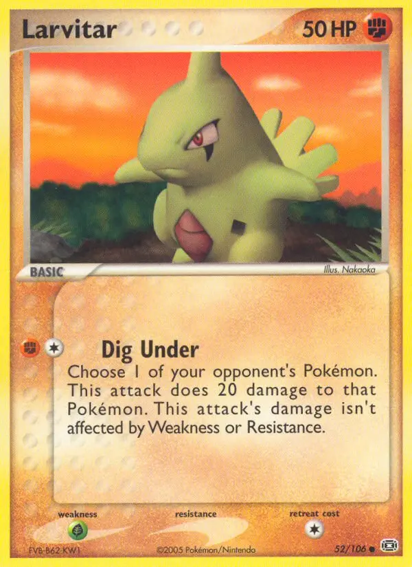 Larvitar, Pokémon card