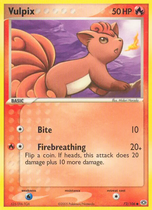 Vulpix, Pokémon card
